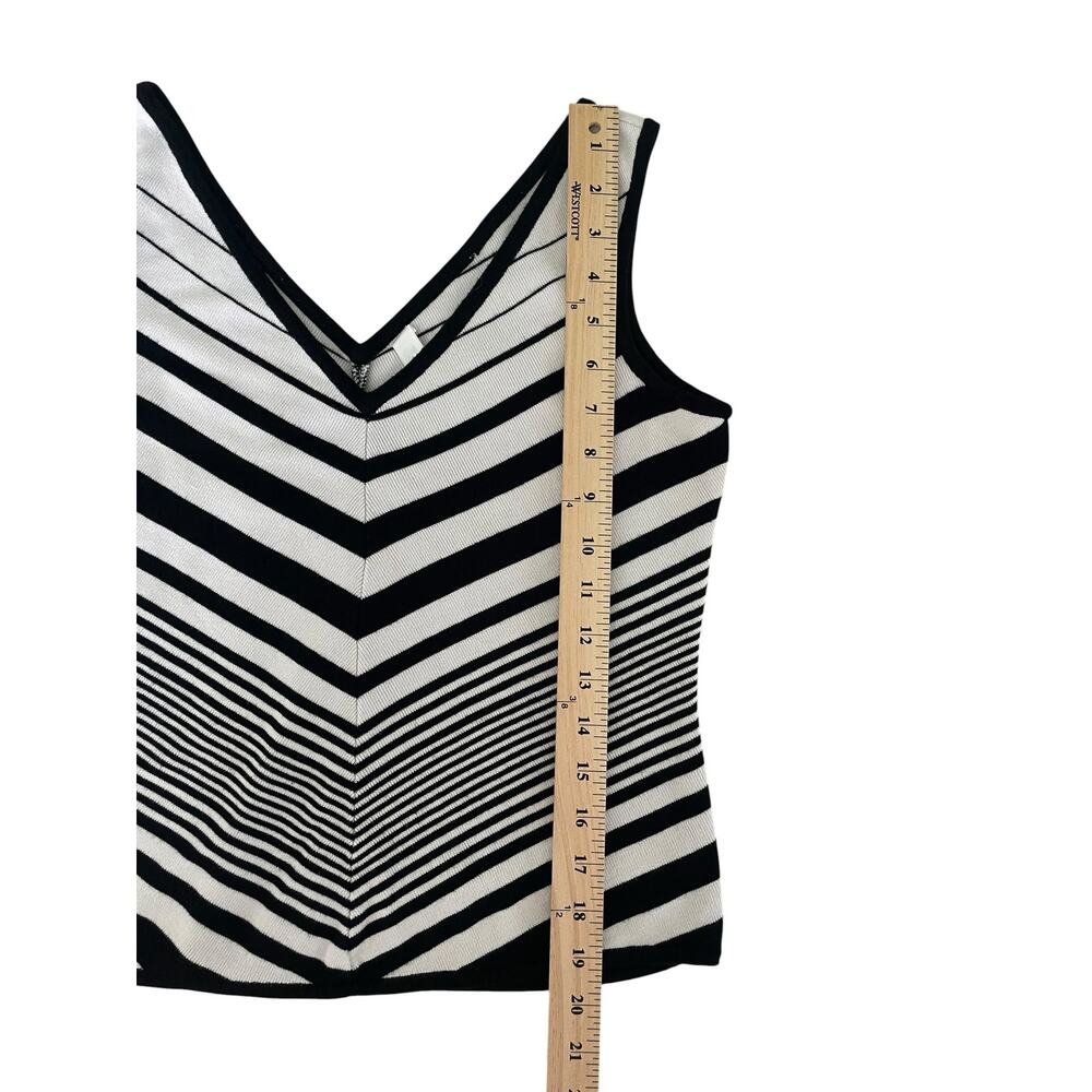 White House Black Market Chevron Striped Knit Tank Top XL - Picture 3 of 5